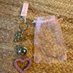 Charming Pink Heart Keychain